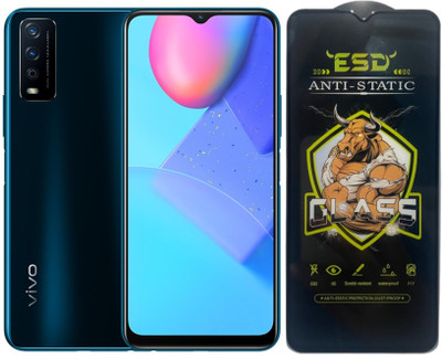 Resolute Edge To Edge Tempered Glass for Vivo Y12s 2021, ESD Tempered Glass, ESD Screen Protector, Anti Static, Screen Protector(Pack of 1)