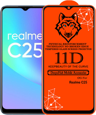 DeepzHub Edge To Edge Tempered Glass for Realme C25(Pack of 1)