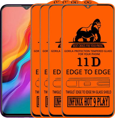 TWIGLO Edge To Edge Tempered Glass for INFINIX HOT 9 PLAY(Pack of 4)