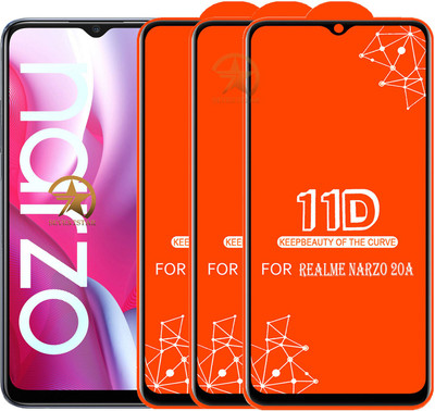 SEVEN7STAR Edge To Edge Tempered Glass for Realme Narzo 20A(Pack of 3)