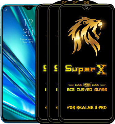 PFOAM Edge To Edge Tempered Glass for REALME 5 PRO(Pack of 3)