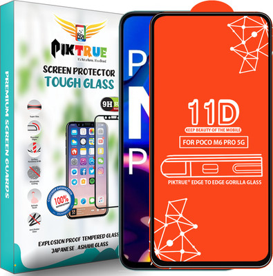 PikTrue Edge To Edge Tempered Glass for Poco M6 Pro 5G(Pack of 1)