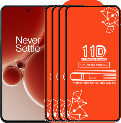 PikTrue Edge To Edge Tempered Glass for Oneplus Nord 3 5G(Pack of 4)