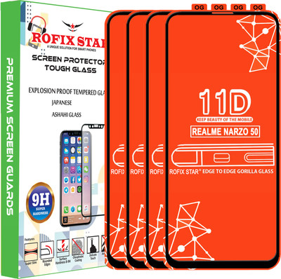 Rofix star Edge To Edge Tempered Glass for REALME NARZO 50(Pack of 4)