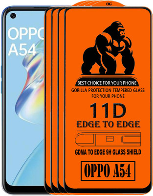 GDMA Edge To Edge Tempered Glass for OPPO A54(Pack of 4)