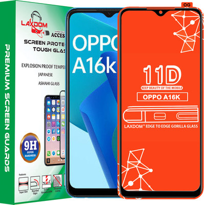 Laxdom Edge To Edge Tempered Glass for OPPO A16K(Pack of 1)