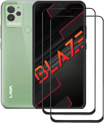INFINITYWORLD Edge To Edge Tempered Glass for Lava Blaze(Pack of 2)