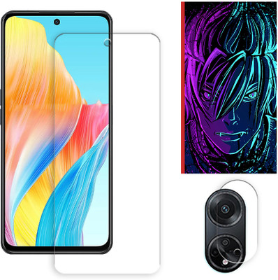 ARBAN Edge To Edge Tempered Glass for Oppo A98 5G Tempered Glass Screen Protector | Anti-Scratch | Edge to Edge Full Coverage | 9H Hardness (1 FRONT SCREEN GUARD + 1 CAMERA LENS PROTECTOR + 1 FREE BACK EMBOSSED SKIN002)(Pack of 1)