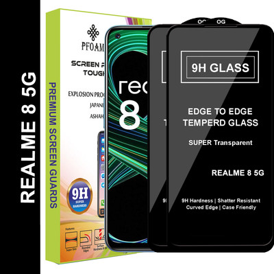 PFOAM Edge To Edge Tempered Glass for REALME 8 5G(Pack of 2)