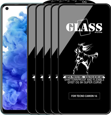 Qyist Edge To Edge Tempered Glass for TECNO CAMON 16(Pack of 5)
