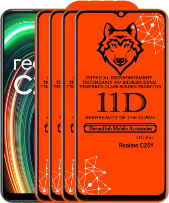 CRodible Edge To Edge Tempered Glass for Realme C25Y(Pack of 4)