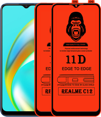 Rofix star Edge To Edge Tempered Glass for REALME C12(Pack of 2)