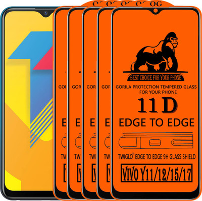 TWIGLO Edge To Edge Tempered Glass for VIVO Y11(Pack of 5)
