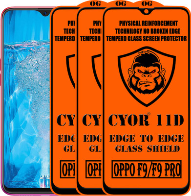 CYOR Edge To Edge Tempered Glass for OPPO F9 Pro(Pack of 3)