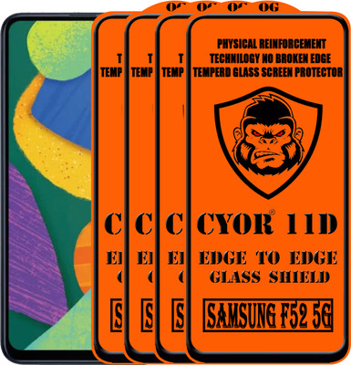 CYOR Edge To Edge Tempered Glass for SAMSUNG F52 5G(Pack of 4)