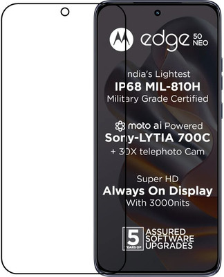 ARMORX Edge To Edge Tempered Glass for MOTOROLA MOTO EDGE 50 NEO Plastic And Fiber Impossible Flexible MOTOROLA MOTO EDGE 50 NEO(Pack of 1)