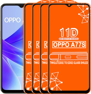 TWIGLO Edge To Edge Tempered Glass for OPPO A77S(Pack of 4)
