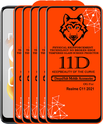 CRodible Edge To Edge Tempered Glass for Realme C11 2021(Pack of 5)