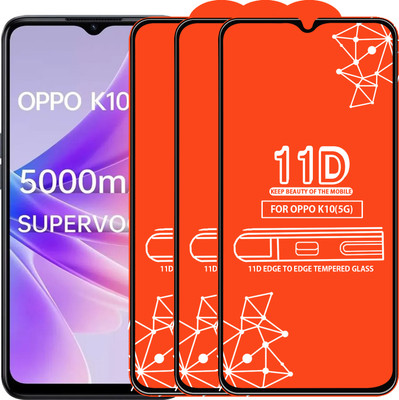 Roxel Edge To Edge Tempered Glass for Oppo K10 5G(Pack of 3)