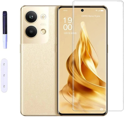 Mersal Edge To Edge Tempered Glass for OPPO Reno 9 pro, UV Curved Screen Protector with Easy Installation Kit(Pack of 1)
