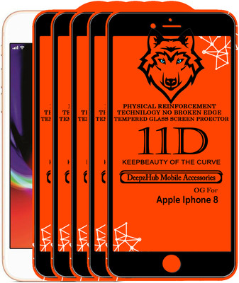 DeepzHub Edge To Edge Tempered Glass for Apple iPhone 8(Pack of 5)