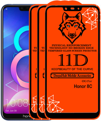 DeepzHub Edge To Edge Tempered Glass for Honor 8C(Pack of 3)