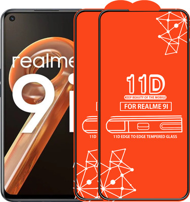 Roxel Edge To Edge Tempered Glass for Realme 9I(Pack of 2)