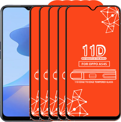Roxel Edge To Edge Tempered Glass for Oppo A54S(Pack of 5)