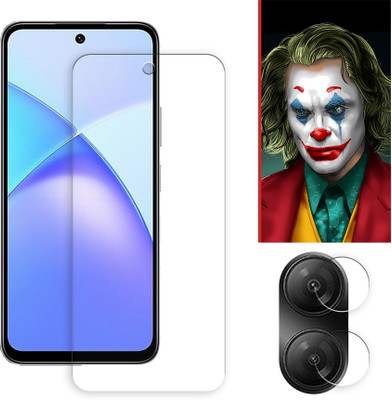SOMTONE Edge To Edge Tempered Glass for Infinix Smart 10 HD 4G Tempered Glass Screen Protector | Anti-Scratch | Edge to Edge Full Coverage | 9H Hardness ( 1 FRONT SCREEN GUARD + 1 CAMERA LENS PROTECTOR + 1 FREE BACK EMBOSSED SKIN026 )(Pack of 1)
