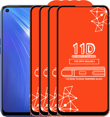 Qyist Edge To Edge Tempered Glass for Realme 6(Pack of 4)