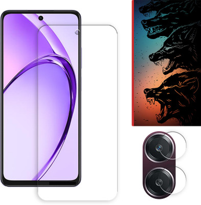 ARBAN Edge To Edge Tempered Glass for Oppo A3x 5G Tempered Screen Protector | Anti-Scratch | Edge to Edge Full Coverage | 9H Hardness ( 1 FRONT SCREEN GUARD + 1 CAMERA LENS PROTECTOR + 1 FREE BACK EMBOSSED SKIN061 )(Pack of 1)