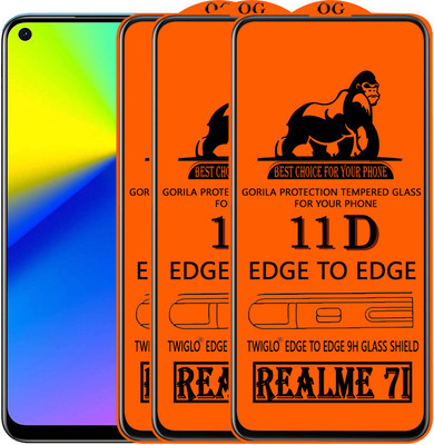 TWIGLO Edge To Edge Tempered Glass for REALME 7I(Pack of 3)