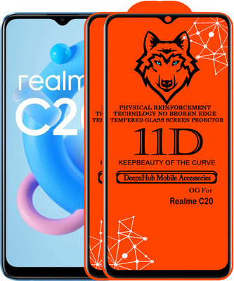 DeepzHub Edge To Edge Tempered Glass for Realme C20(Pack of 2)