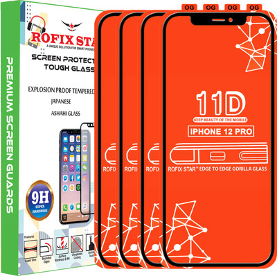 Rofix star Edge To Edge Tempered Glass for APPLE IPHONE 12 PRO(Pack of 4)