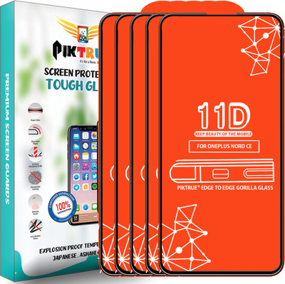 PikTrue Edge To Edge Tempered Glass for Oneplus Nord Ce 5G(Pack of 5)