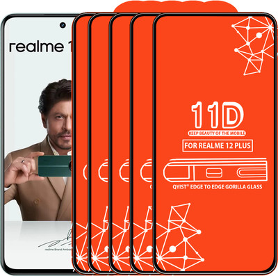 Qyist Edge To Edge Tempered Glass for Realme 12 Plus(Pack of 5)