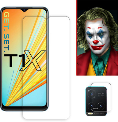 ARBAN Edge To Edge Tempered Glass for vivo T1x 4G Tempered Screen Protector | Anti-Scratch | Edge to Edge Full Coverage | 9H Hardness ( 1 FRONT SCREEN GUARD + 1 CAMERA LENS PROTECTOR + 1 FREE BACK EMBOSSED SKIN026 )(Pack of 1)