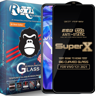 Roxel Edge To Edge Tempered Glass for VIVO Y21 2021(Pack of 1)