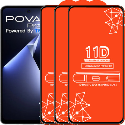 Roxel Edge To Edge Tempered Glass for Tecno Pova 5 Pro(Pack of 3)