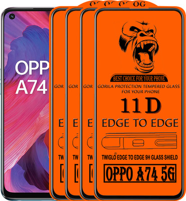 TWIGLO Edge To Edge Tempered Glass for OPPO A74 5G(Pack of 4)