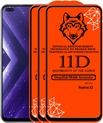 DeepzHub Edge To Edge Tempered Glass for Realme X3(Pack of 3)