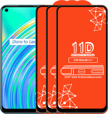Qyist Edge To Edge Tempered Glass for Realme C17(Pack of 3)