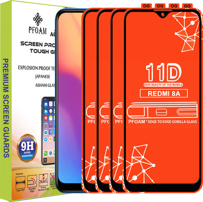 PFOAM Edge To Edge Tempered Glass for REDMI 8A(Pack of 4)