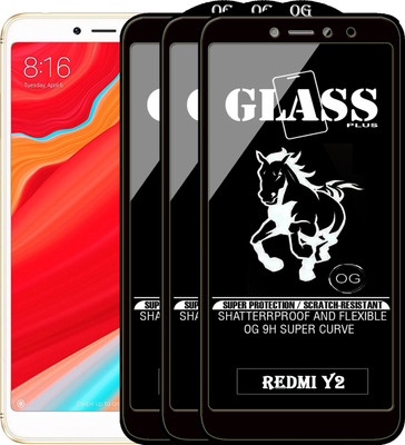 PFOAM Edge To Edge Tempered Glass for Mi Redmi Y2(Pack of 3)