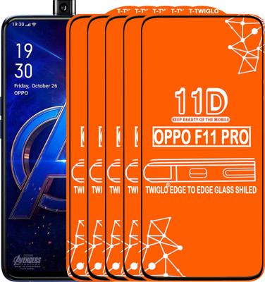 TWIGLO Edge To Edge Tempered Glass for OPPO F11 PRO(Pack of 5)