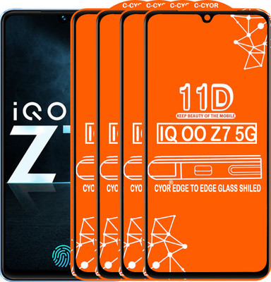 CYOR Edge To Edge Tempered Glass for IQOO Z7 5G(Pack of 4)