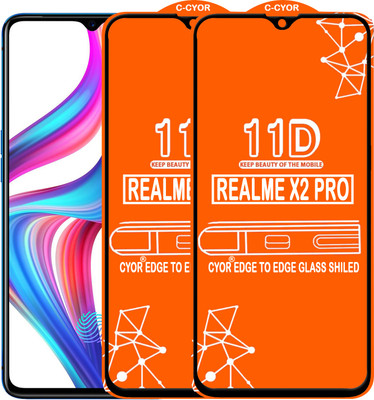 CYOR Edge To Edge Tempered Glass for Realme X2 Pro(Pack of 2)