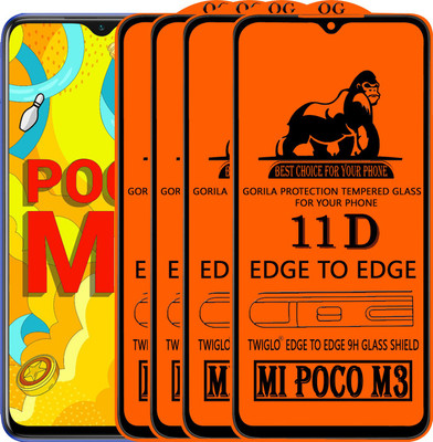 TWIGLO Edge To Edge Tempered Glass for REDMI POCO M3(Pack of 4)