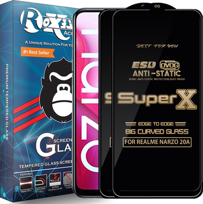 Roxel Edge To Edge Tempered Glass for REALME NARZO 20A(Pack of 2)