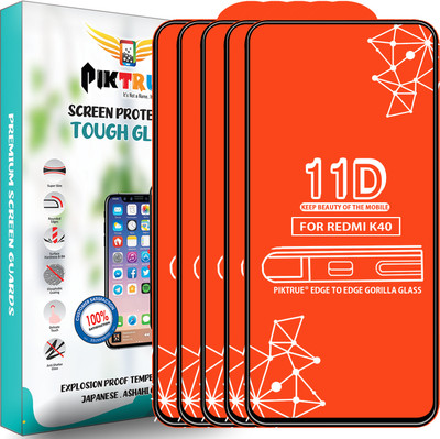 PikTrue Edge To Edge Tempered Glass for Xiaomi Redmi K40(Pack of 5)